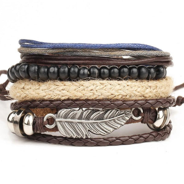 4pcs/set Multi-layer Retro Bangle Bracelet