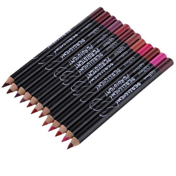 12pcs Color Set Multi-functional Waterproof lipliner Pencil