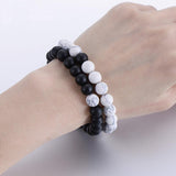 2pcs/Set Lovers Beaded Bracelet made of Natural Stone