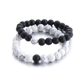 2pcs/Set Lovers Beaded Bracelet made of Natural Stone