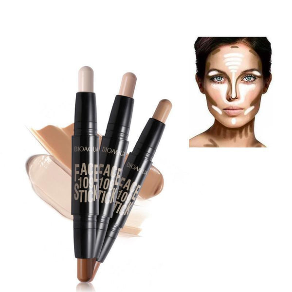 Double Head 3D Concealer and Foundation Bronze Highlighter Stick