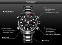 NAVIFORCE Men's Fashion Watch Water Resistance and IP Coated Metal Strap