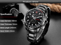 NAVIFORCE Men's Fashion Watch Water Resistance and IP Coated Metal Strap