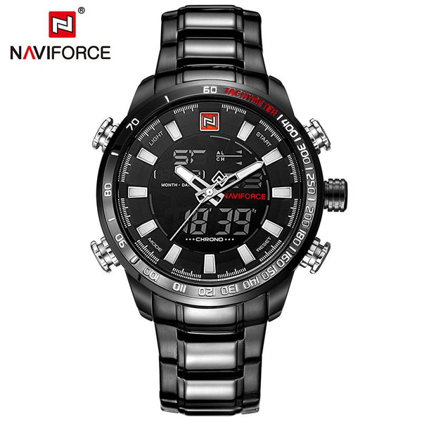 NAVIFORCE Men's Fashion Watch Water Resistance and IP Coated Metal Strap