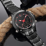 NAVIFORCE Luxury Men;s Watch with Analog and LCD Display