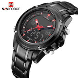 NAVIFORCE Luxury Men;s Watch with Analog and LCD Display