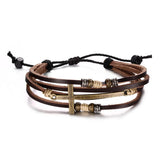Genuine Leather Cross Bracelets and Bangles