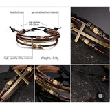 Genuine Leather Cross Bracelets and Bangles