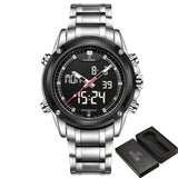 NAVIFORCE Luxury Men;s Watch with Analog and LCD Display