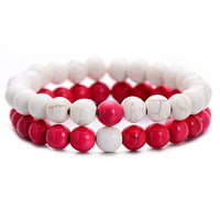 2pcs/Set Lovers Beaded Bracelet made of Natural Stone