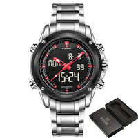 NAVIFORCE Luxury Men;s Watch with Analog and LCD Display