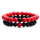 2pcs/Set Lovers Beaded Bracelet made of Natural Stone