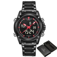 NAVIFORCE Luxury Men;s Watch with Analog and LCD Display