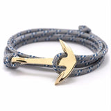 Multi-layer Bracelet with Anchor Pendant