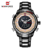 NAVIFORCE Men's Fashion Watch Water Resistance and IP Coated Metal Strap