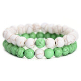 2pcs/Set Lovers Beaded Bracelet made of Natural Stone