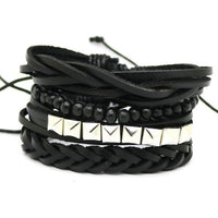 4pcs/set Multi-layer Retro Bangle Bracelet