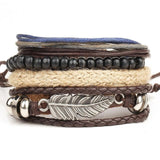 4pcs/set Multi-layer Retro Bangle Bracelet