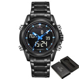 NAVIFORCE Luxury Men;s Watch with Analog and LCD Display